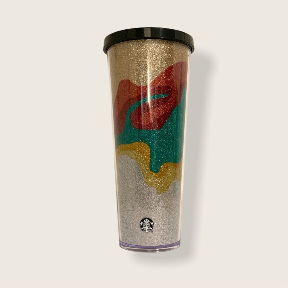 Starbucks Sand Flow Glitter Tumbler 24 oz NO STRAW